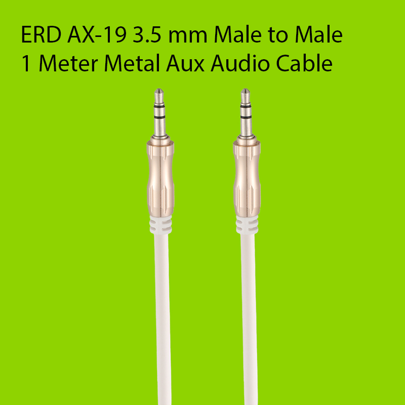 ERD AX-19 3.5 mm Male to Male 1 Meter Metal Aux Audio Cable