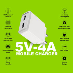 ERD TC-42 4Amp Mobile Charger with Detachable Cable