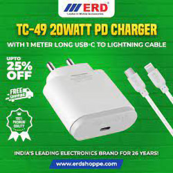 ERD TC-49 18W Mobile Phone Wall Charger, Compatible with Apple iOS